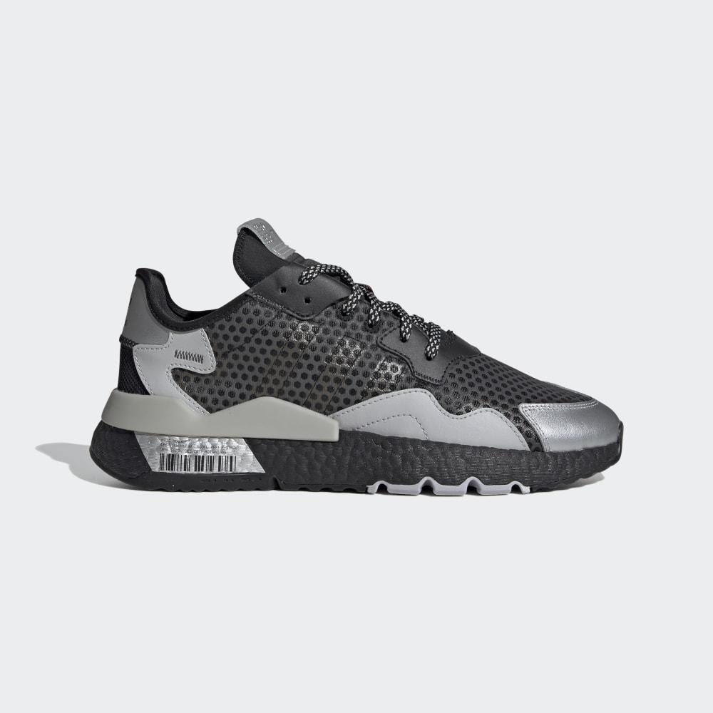 Adidas Men's NITE JOGGER Originals Shoes Black/Silver Metal/Grey Ireland EF5407